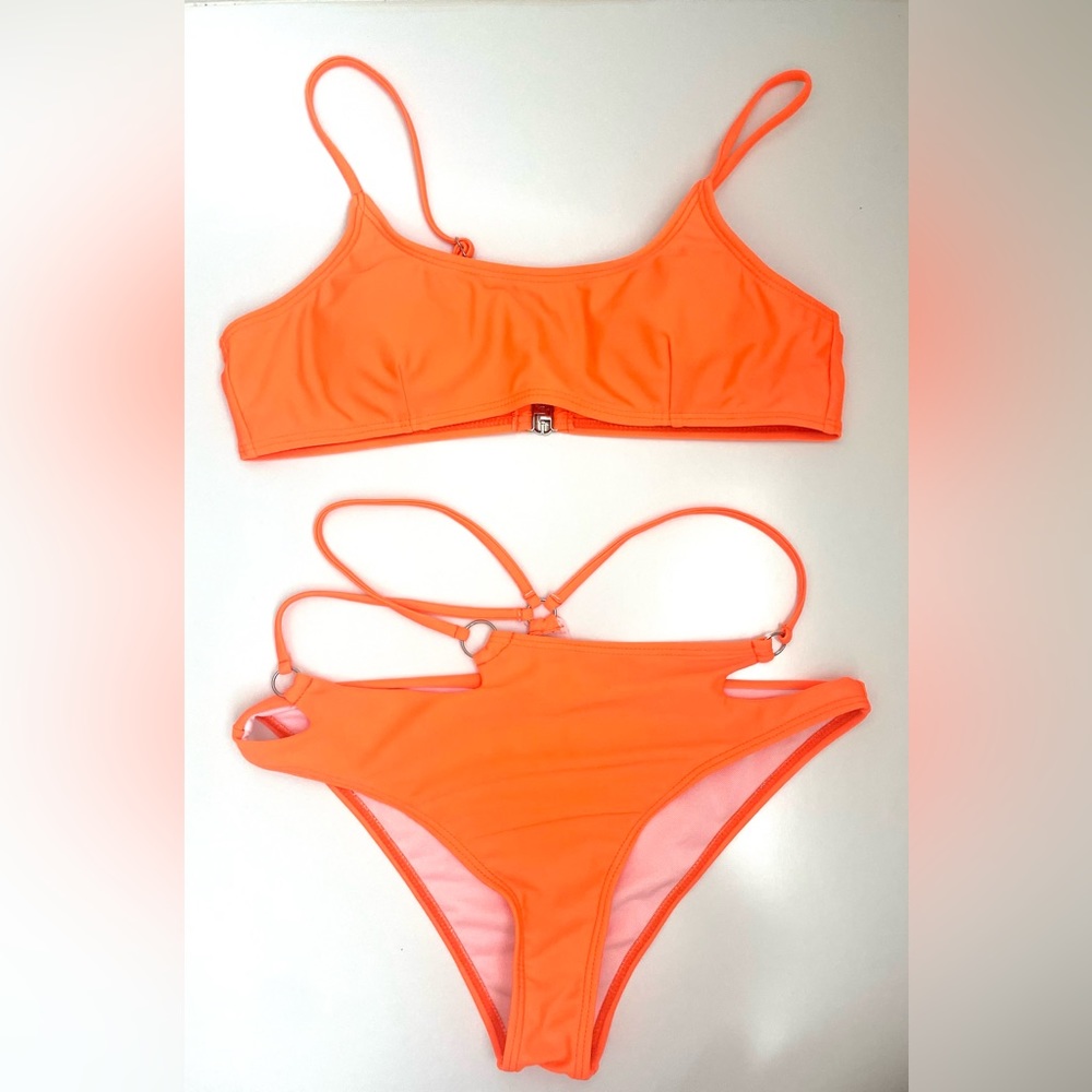 Neon Orange Shein Bikini Set